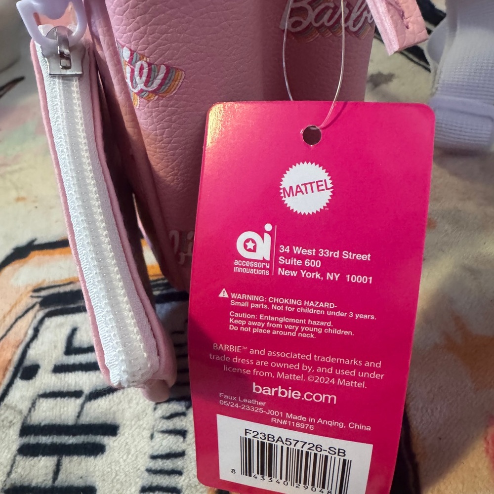 Mattel ‘barbie’ pink faux leather mini zipper backpack & coin purse set - Picture 5 of 11